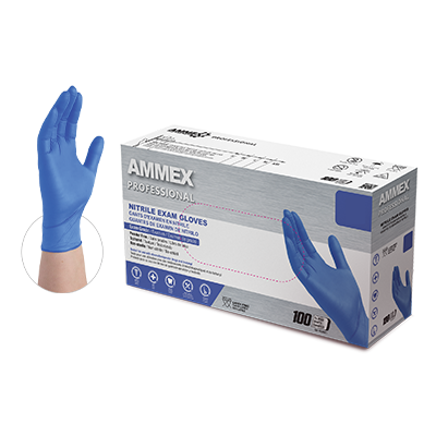 ACNPF AMMEX Blue Nitrile Exam Grade Powder Free Latex Free Disposable Gloves Case of 1000
