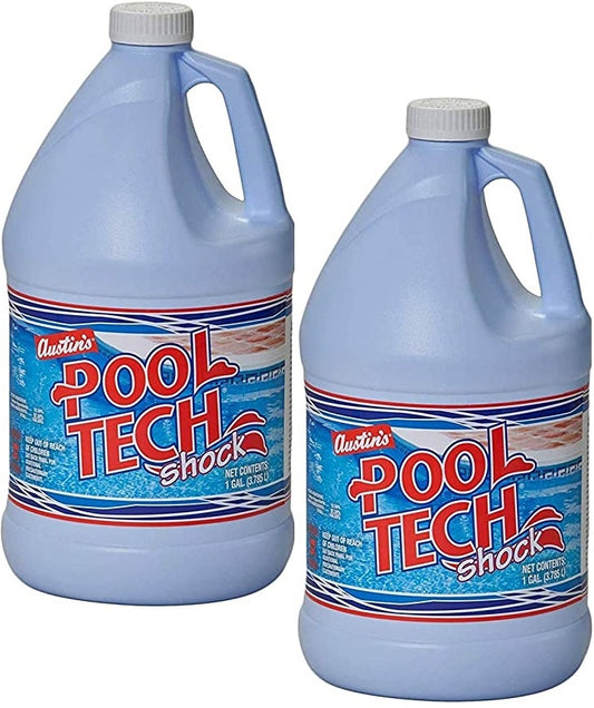 0001761 Austin's Pool Tech Pool Shock Liquid Chlorine Chlorinator 12.5% Sodium Hypochlorite 1 Gallon
