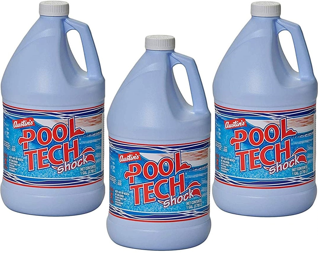0001761 Austin's Pool Tech Pool Shock Liquid Chlorine Chlorinator 12.5% Sodium Hypochlorite 1 Gallon