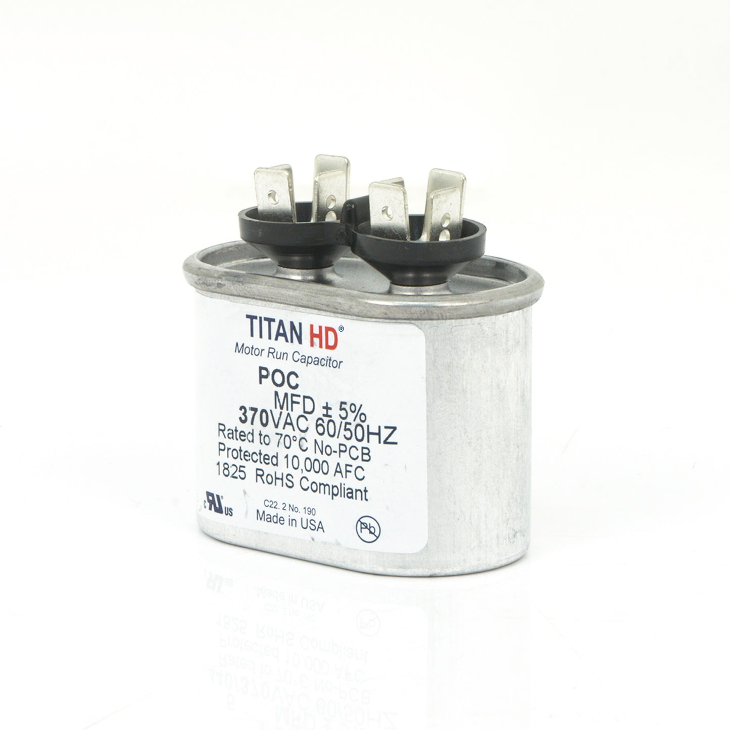 TITAN HD Motor Run Capacitors 370 Volt Oval