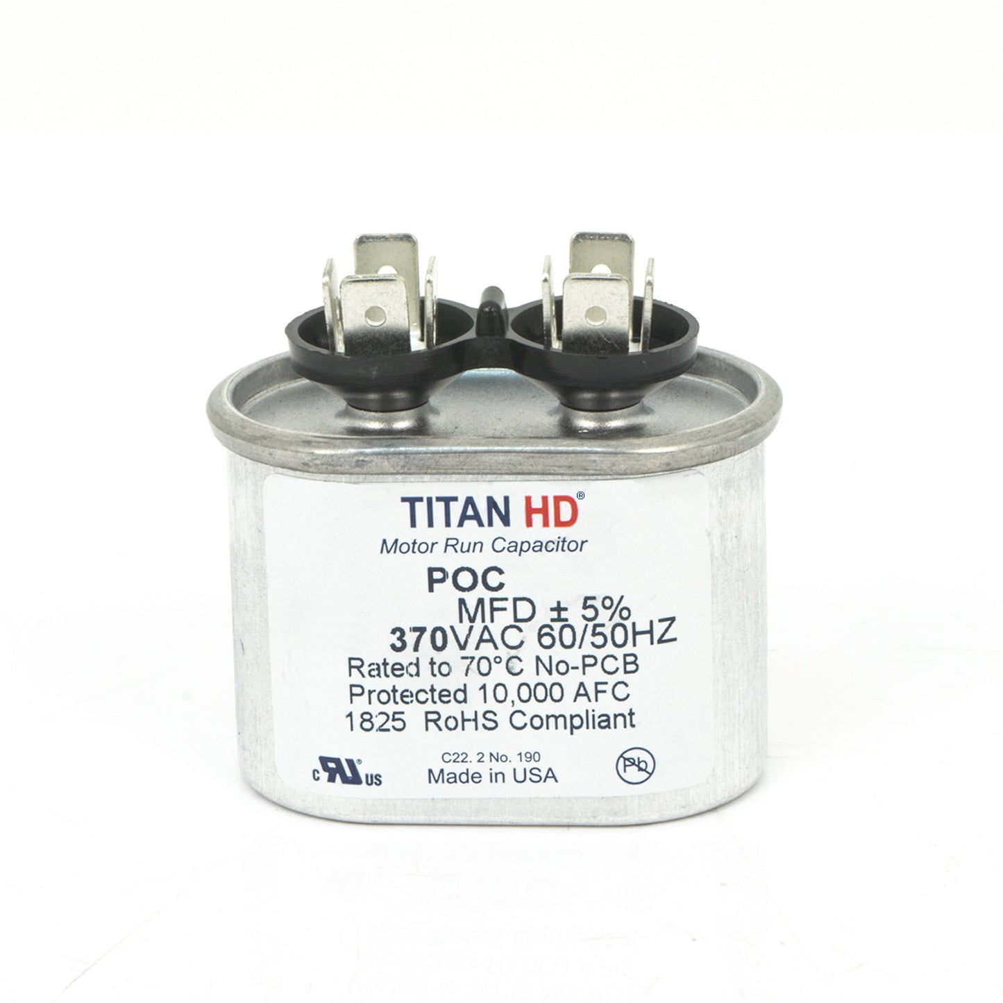 TITAN HD Motor Run Capacitors 370 Volt Oval